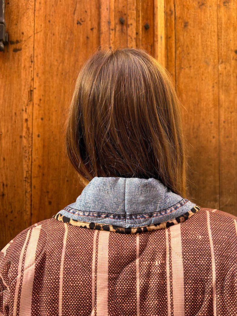 Veste matelassée oversize imprimé ethnique