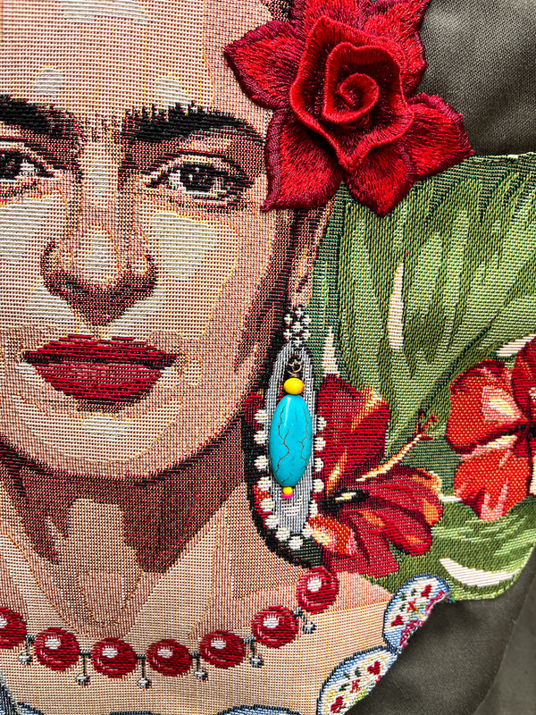 Veste militaire brodée Frida Kahlo Papagayo