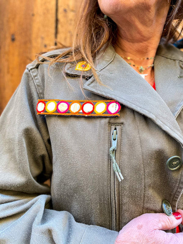 Veste militaire customisée d'une tête de Bouddha