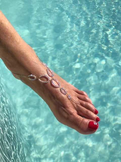 Bijou de pied en plaqué or et Swarovski Bulle - Chaîne de