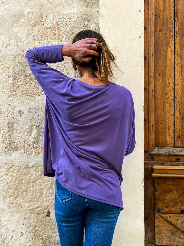 Tee-shirt manches longues violet Fotinia Banditas from Marseille