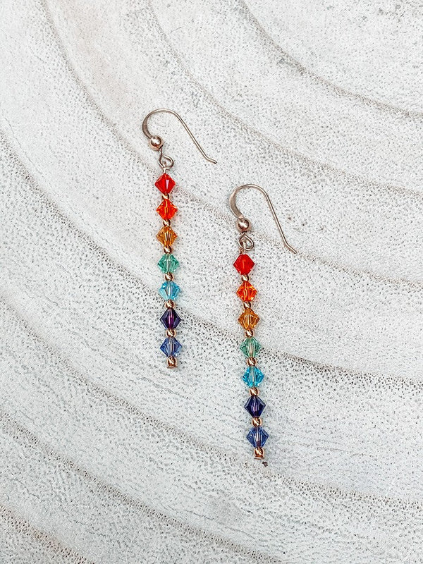 Boucles d’oreilles Chakra en plaqué or et Swarovski -