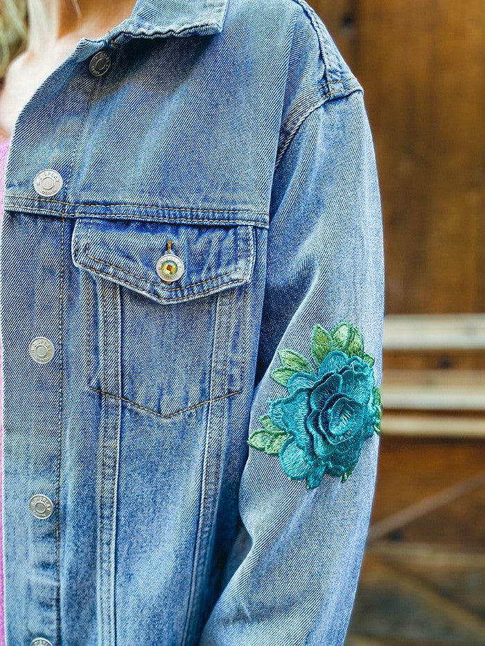 Veste en jean oversize Frida Kahlo Mariposa - Veste en jean